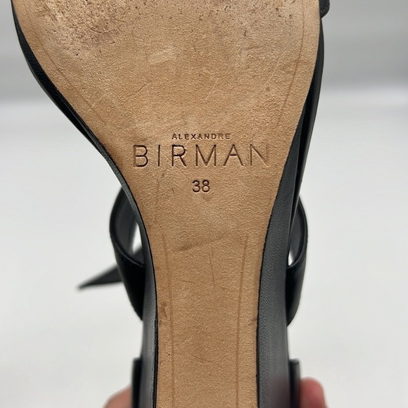 Alexandre Birman - Lolita Giana Anabela Black Leather Bow Embellished Wedge 38 - Picture 14 of 15